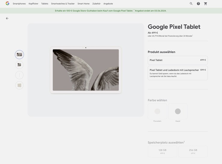 Der Google Store verkauft das Pixel Tablet jetzt günstiger ohne Dock.