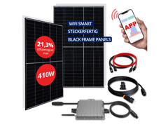 Photovoltaik-Anlage mit drosselbarem Wechselrichter zur Erlangung der Förderung für Balkonkraftwerke (Bild: Deye, Risen)