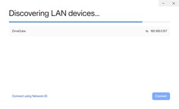 Der Client sucht nach Zima-Geräten im gleichen Netzwerk