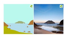 Nvidia Canvas kann wahlrich beeindruckende Ergebnisse mit einfachsten Werkzeugen erzielen. (Bild: Nvidia)