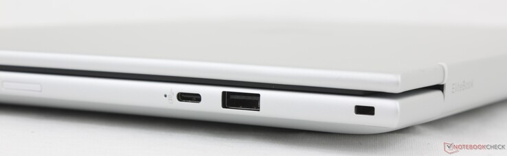 Rechts: USB-C mit DisplayPort 1.4 + Power Delivery (10 Gbps), USB-A (5 Gbps), Sicherheitsschloss, Nano-SIM (optional)