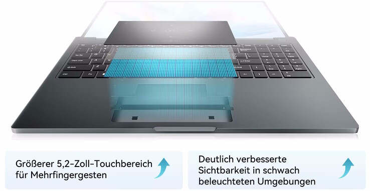 Ein großes Touchpad ist verbaut (Bildquelle: Blackview)