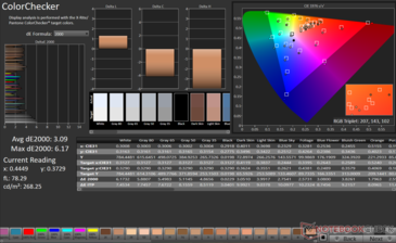 Durchschnittlicher ColorChecker dE2000: 3,09. Max dE2000: 6,17