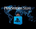 PlayStation-Store-Logo vor einer Weltkarte dargestellt