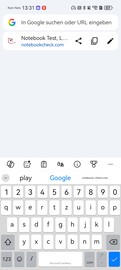 Tastatur des installierten Chrome-Browsers im Hochformat