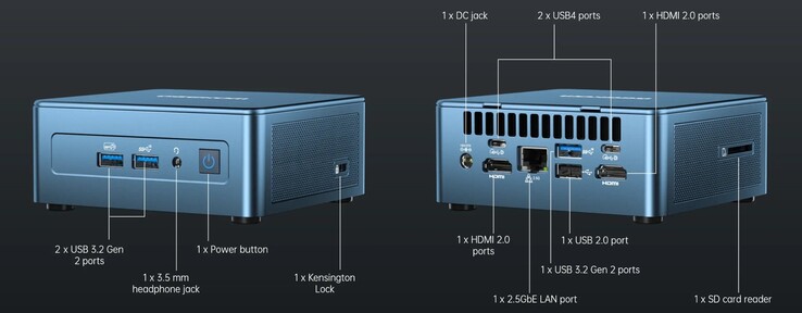 Externe Schnittstellen am Geekom Mini IT13, i9-13900HK (Quelle: Geekom)