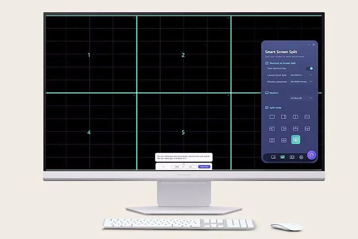 Der Bildschirm lässt sich virtuell teilen (Bildquelle: LG)