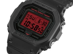 Die Casio G-Shock DW5600BBR-1 (im Bild) ist mit einem markanten, tief bernsteinfarbenen Display ausgestattet. (Bildquelle: Great G-Shock World)