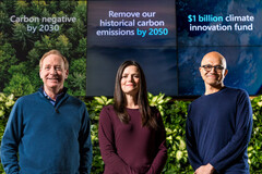 Von links: Microsofts Präsident Brad Smith, CFO Amy Hood und der CEO Satya Nadella (Bild: Brian Smale)