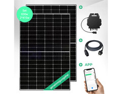 Balkonkraftwerk mit drosselbarem Mikro-Wechselrichter (Bild: APSytstems, Suntech, Talent King)