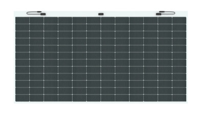 Das Solarmodul kommt mit Sondermaßen in ausgesprochen großen Abmessungen (Bildquelle: DNS Solar, Bluesun)