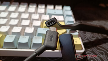 USB-C-Anschluss an der Brille (Bildquelle: Notebookcheck)