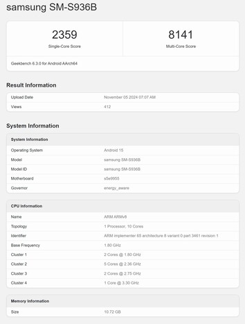 Ein europäisches Samsung Galaxy S25 Plus wurde mit Exynos 2500 auf Geekbench entdeckt.