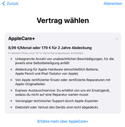 Care+ ist optional verfügbar.