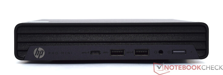 Vorderseite: USB Type-C 20 Gbit/s, 2x USB Type-A 10 Gbit/s, 3,5-mm-Audio