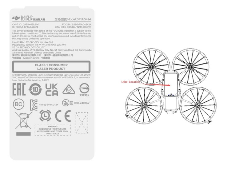 Bei der FCC wurden die ersten Spuren der DJI Flip Minidrohne entdeckt.