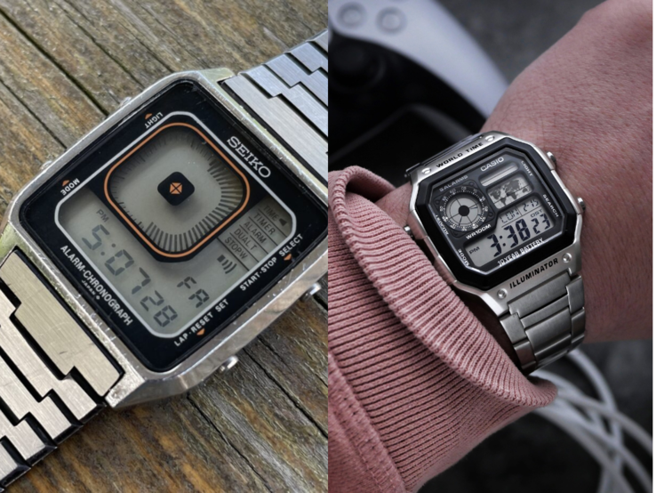 Die Seiko G757 (links) und die Casio AE-1200WHD-1AV (rechts). (Bildquelle: MyRetroWatches und MTR Watches)