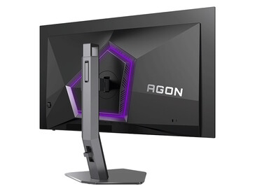 Der Standfuß erlaubt die flexible Positionierung, eine Beleuchtung ist vorhanden (Bildquelle: AOC)