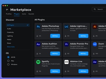 Plugins für verschiedene Programme stehen bereit (Bildquelle: Logitech)