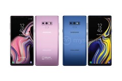 Das Galaxy Note 9 wird in diesem Jahr wieder schön bunt. Lilac Purple und Coral Blue sind Fixstarter.