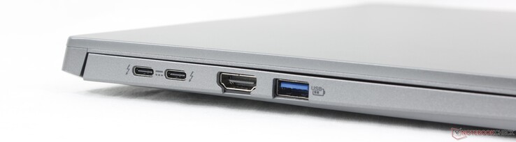 Links: HDMI 2.1, USB-A 3.2 Gen. 1, 2x USB-C 4.0 (DisplayPort & power connection)