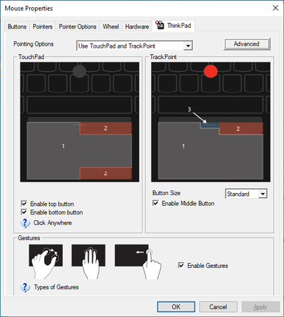 Sensel Touchpad Einstellungen