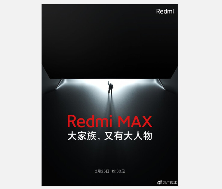 Der neue Redmi Smart TV Max wird laut dem Teaser-Bild bereits am 25. Februar enthüllt. (Bild: Xiaomi)