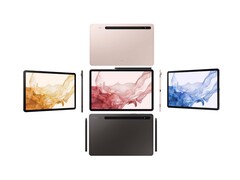 Offizielle Renderbilder des Galaxy Tab S8 in allen drei Farboptionen und sehr hoher Auflösung liefert der US-Leaker Evan Blass.