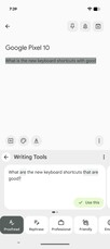 Schreibwerkzeuge in Gboard