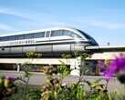 Der Transrapid 07 im Sengenthal. (Bildquelle: Firmengruppe Max Bögl/Eisenbahnmuseum Bochum)