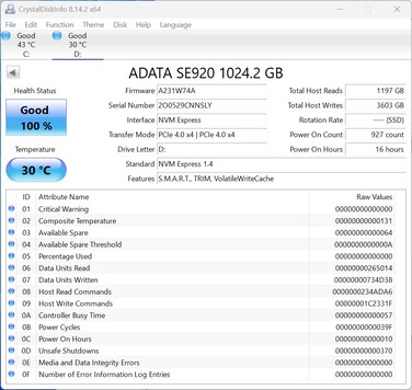 ADATA SE920 arbeitet mit PCIe 4.0 x4