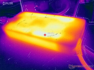 Der AC-Adapter erreicht bei anspruchsvollen Lasten über 45 °C