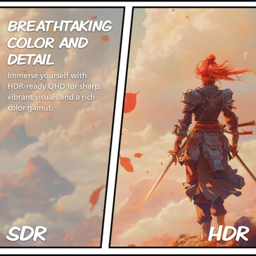 Beworben wird die HDR-Wiedergabe, es handelt sich aber um einen VA-Monitor (Bildquelle: AOC)