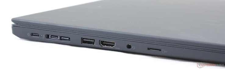 USB-C 3.2 Gen. 1, Thunderbolt 3, ThinkPad-Dock, HDMI 1.4, 3,5-mm-Audio, microSD-Kartenleser
