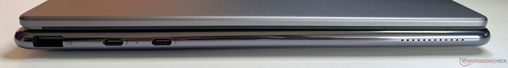 Links: USB-A 3.2 Gen.2 (10 Gbit/s, Powered), 2x USB-C 4.0 mit Thunderbolt 4 (40 Gbit/s, DisplayPort-Alt-Modus 2.1, Power Delivery 3.0)