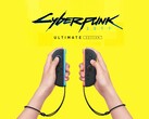 Cyberpunk 2077: Ultimate Edition-Logo über den Switch 2 Joy-Cons (Bildquelle: Nintendo of America, bearbeitet)