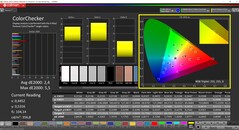 CalMAN ColorChecker (Profil: Native, Zielfarbraum: P3)