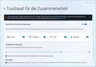 Touchpad-Zusatzsymbole für Meetings