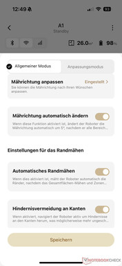 Randeinstellungen - Test Dreame A1