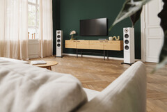 Die Teufel Stereo L 2 sind neue Streaming-Standlautsprecher mit WLAN und Bluetooth. (Bild: Teufel)