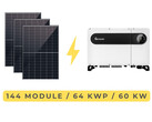 Solaranlage mit 144 bifazialen Glas-Glas-Modulen und Hybrid-Wechselrichter (Bild: Ja Solar, Growatt, Soliswerke - bearbeitet)