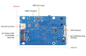 Auf der Rückseite lässt sich eine M.2 2280-SSD installieren (Bildquelle: OrangePi)