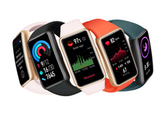 Das Huawei Band 6 bietet zwei Wochen Laufzeit und einen SpO2-Sensor zum günstigen Preis. (Bild: Huawei)