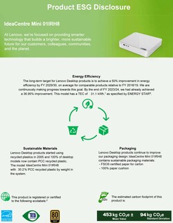 Nachhaltigkeit beim Lenovo IdeaCentre Mini 5 (Quelle: Lenovo)