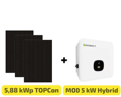 Solaranlage mit optionalem Speicher bis 30 kWh (Bild: Growatt, Suntech)