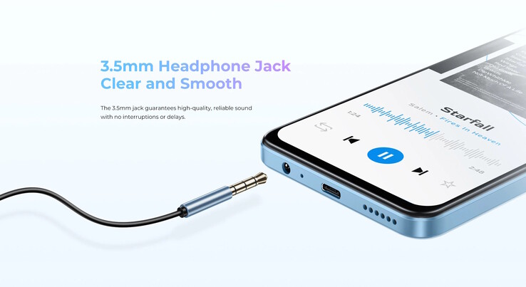 Verbaut ist eine Klinkenbuchse (Bildquelle: Oukitel)