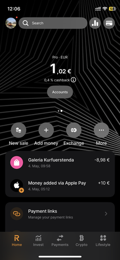 Der Pro-Account von Revolut …