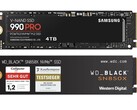 Mit der 990 Pro und der WD Black SN850X sind aktuell zwei 4TB-SSDs günstig bei MM und Saturn im Angebot (Bildquelle: Samsung, WD)