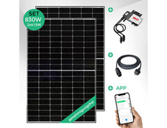 Balkonkraftwerk zum Bestpreis mit zwei Solarmodulen à 410 Wp und 600-Watt-Wechselrichter (Bild: NEP, TW Solar)