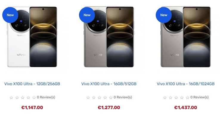 Bei Tradingshenzhen sind alle drei Vivo X100 Ultra Modelle bereits im Onlineshop gelistet.